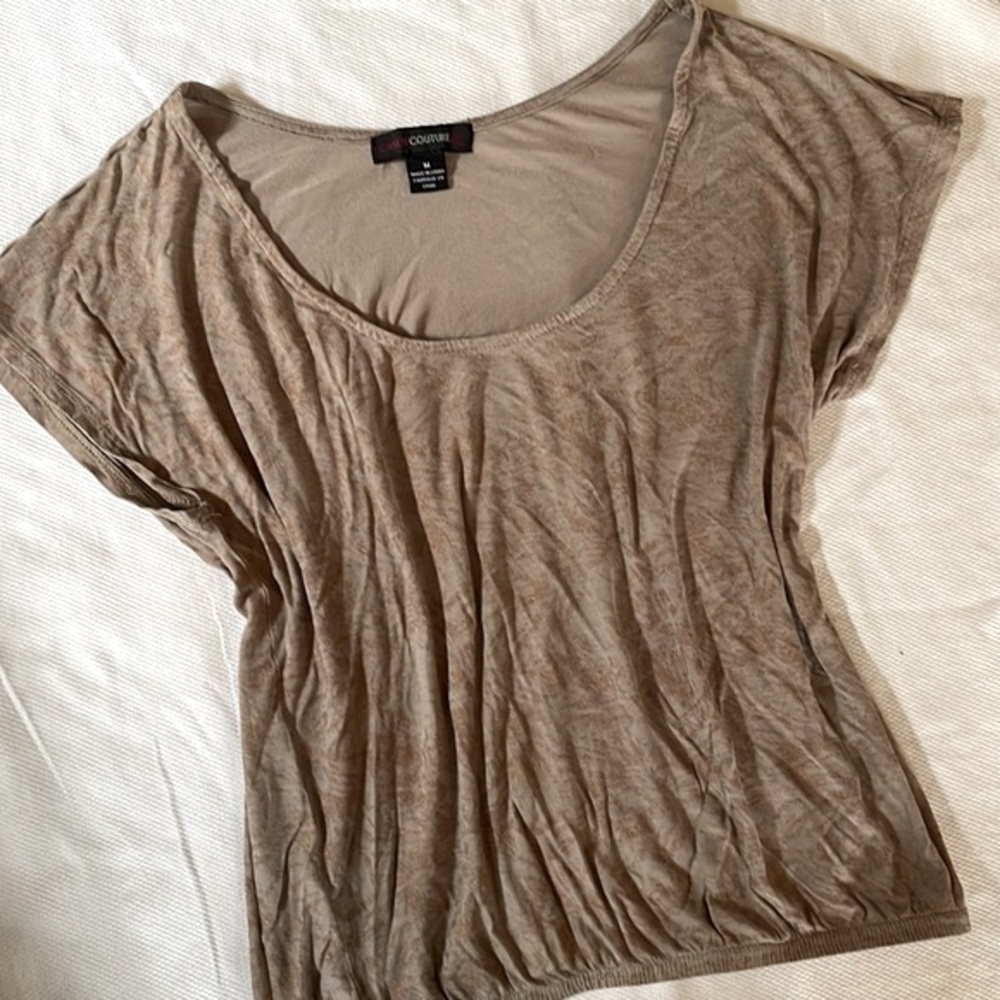 🍄3/30 Boxy Metallic Rayon Cropped Top (M)